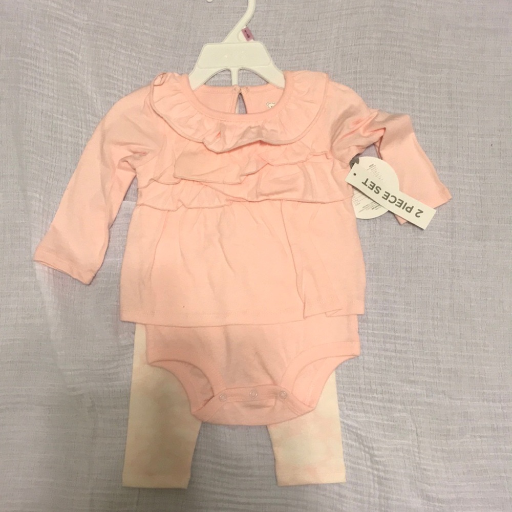 NWT Pink Ruffle Onesie Set